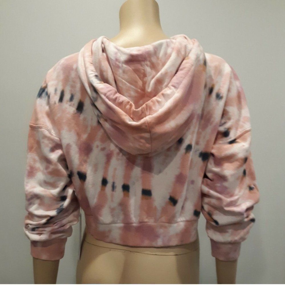 Eu YFB Cropped Hoodie Sweatshirt, Pink Tie Dye Zip Up sz Large - Picture 3 of 7